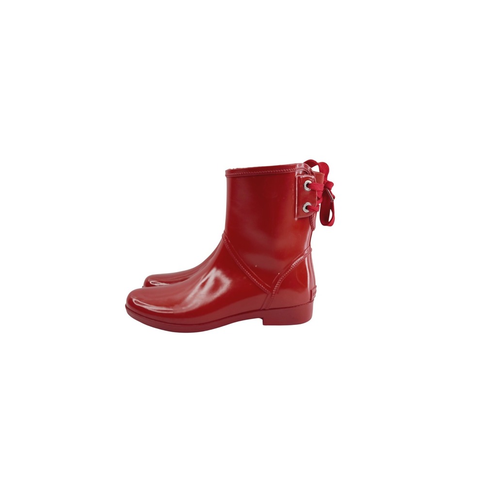 Michael Kors, Round Toe Rubber Ankle Boot Rubber Rain Boots, Women, Size 8, Red